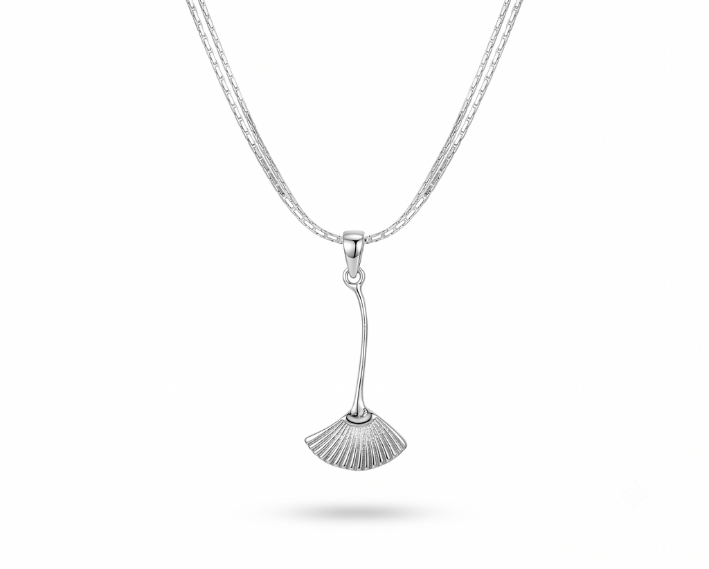 Sterling Silver Broom Pendant Necklace | Witchy Halloween Charm