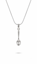 Sterling Silver Spoon Necklace & Earrings Set | Minimalist Jewelry