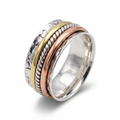 Handmade Sterling Silver Spinner Ring – Mixed Metal Meditation Ring