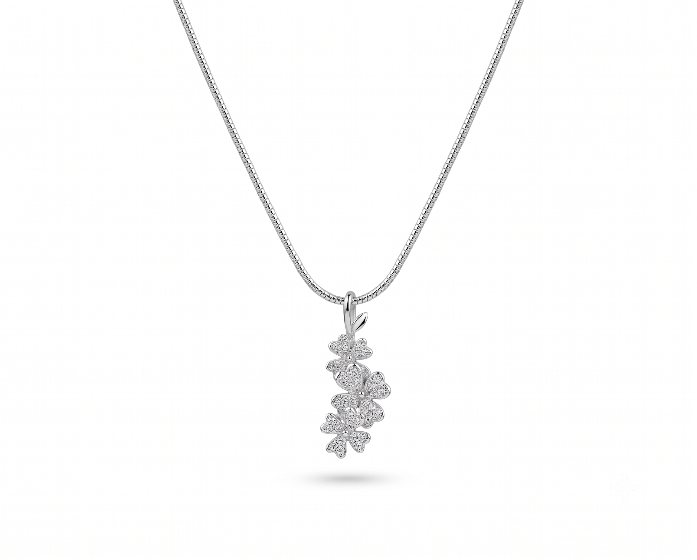 Sterling Silver Flower Pendant Necklace | Dainty Floral Jewelry