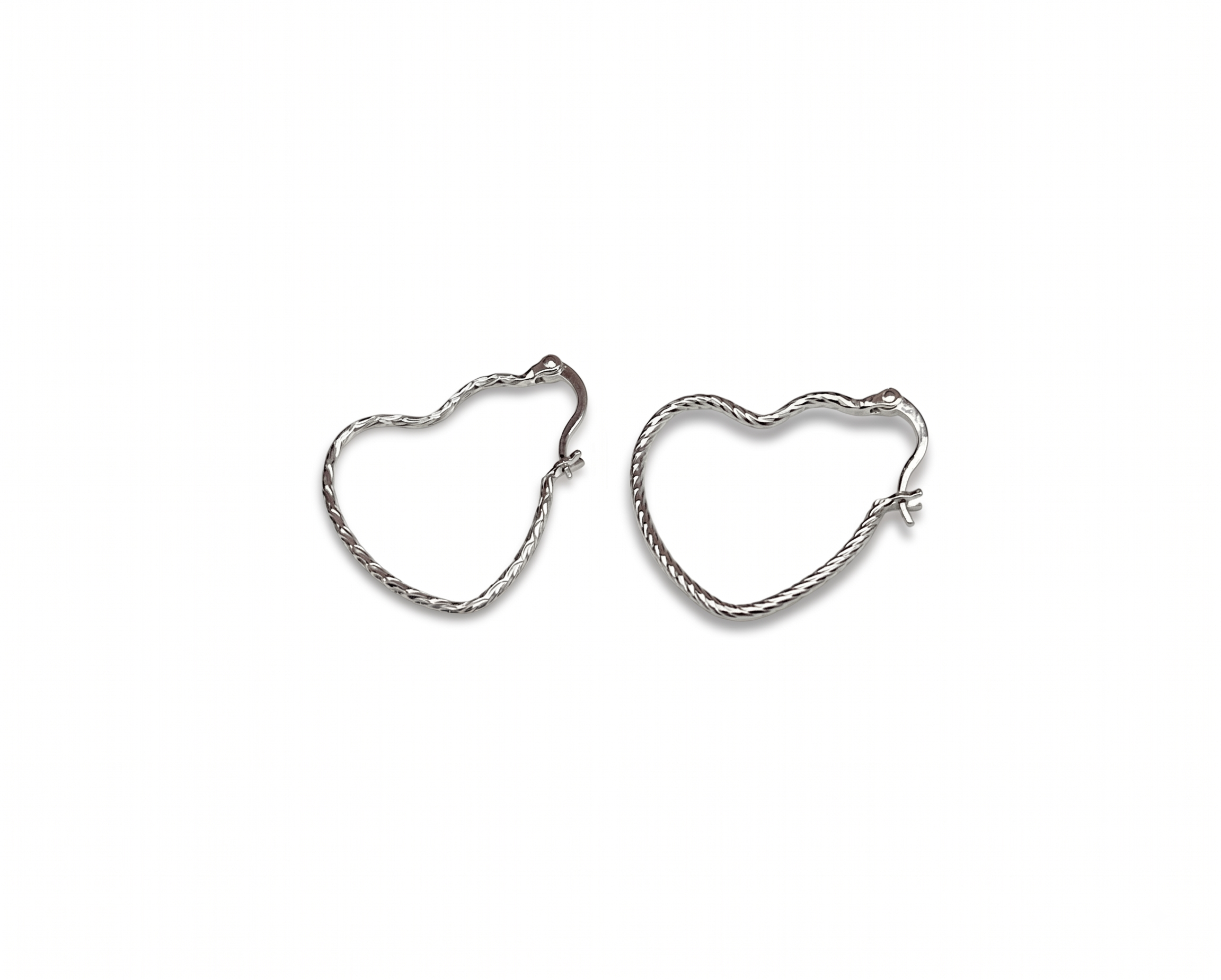 925 Sterling Silver Heart Hoop Earrings, Twisted Heart Earrings, Minimalist Silver Hoops, Romantic Jewelry Gift for Her, Everyday Earrings