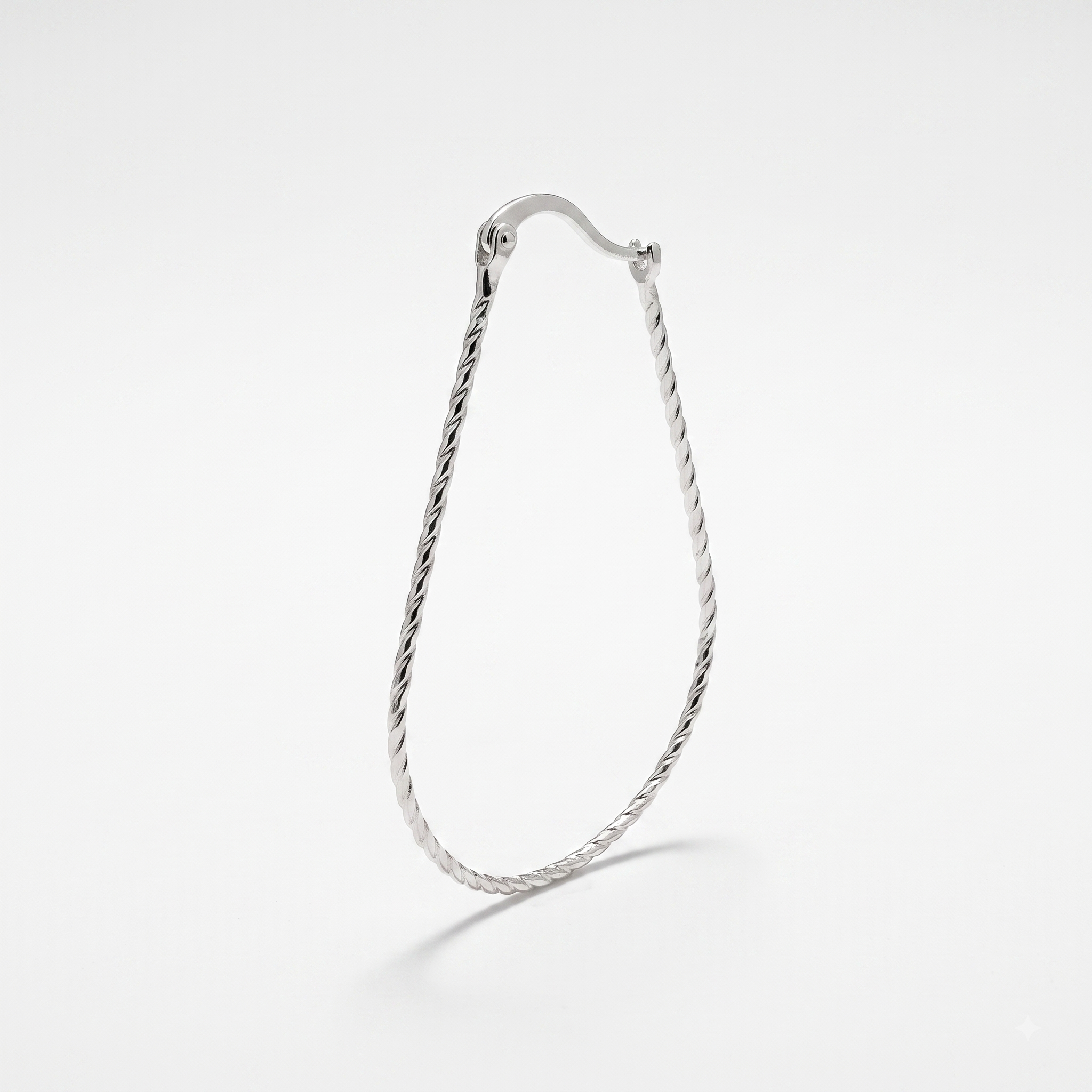925 Sterling Silver Teardrop Hoop Earrings, Twisted Silver Hoops, Minimalist Drop Earrings, Lightweight Everyday Jewelry, Gift for Her