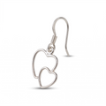 Dainty Silver-Tone Interlocking Heart Dangle Earrings: Minimalist Jewelry, with free gift
