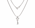 Sterling Silver Heart Key Necklace | Minimalist Key Pendant Jewelry | Dainty Gift for Her | Love Key Necklace | Christmas & Birthday Gift