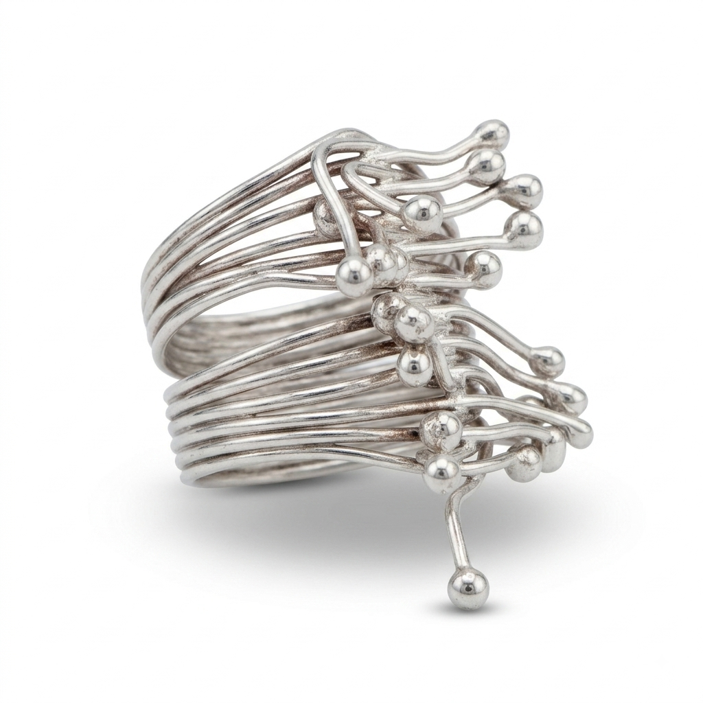 Handmade Silver Crown Ring – Adjustable Boho Jewelry for Women, Sterling Silver Royal Design Ring, Minimalist Crown Ring Gift for Her