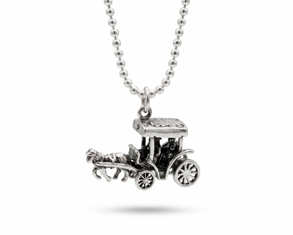 Sterling Silver Vintage Car Necklace | Classic Automobile Pendant