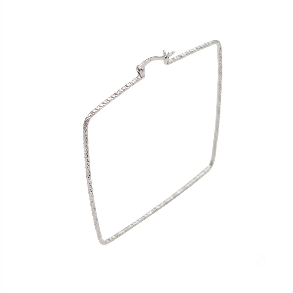 925 Sterling Silver Square Hoop Earrings, Geometric Hoop Earrings, Minimalist Silver Hoops, Modern Jewelry, Gift for Her
