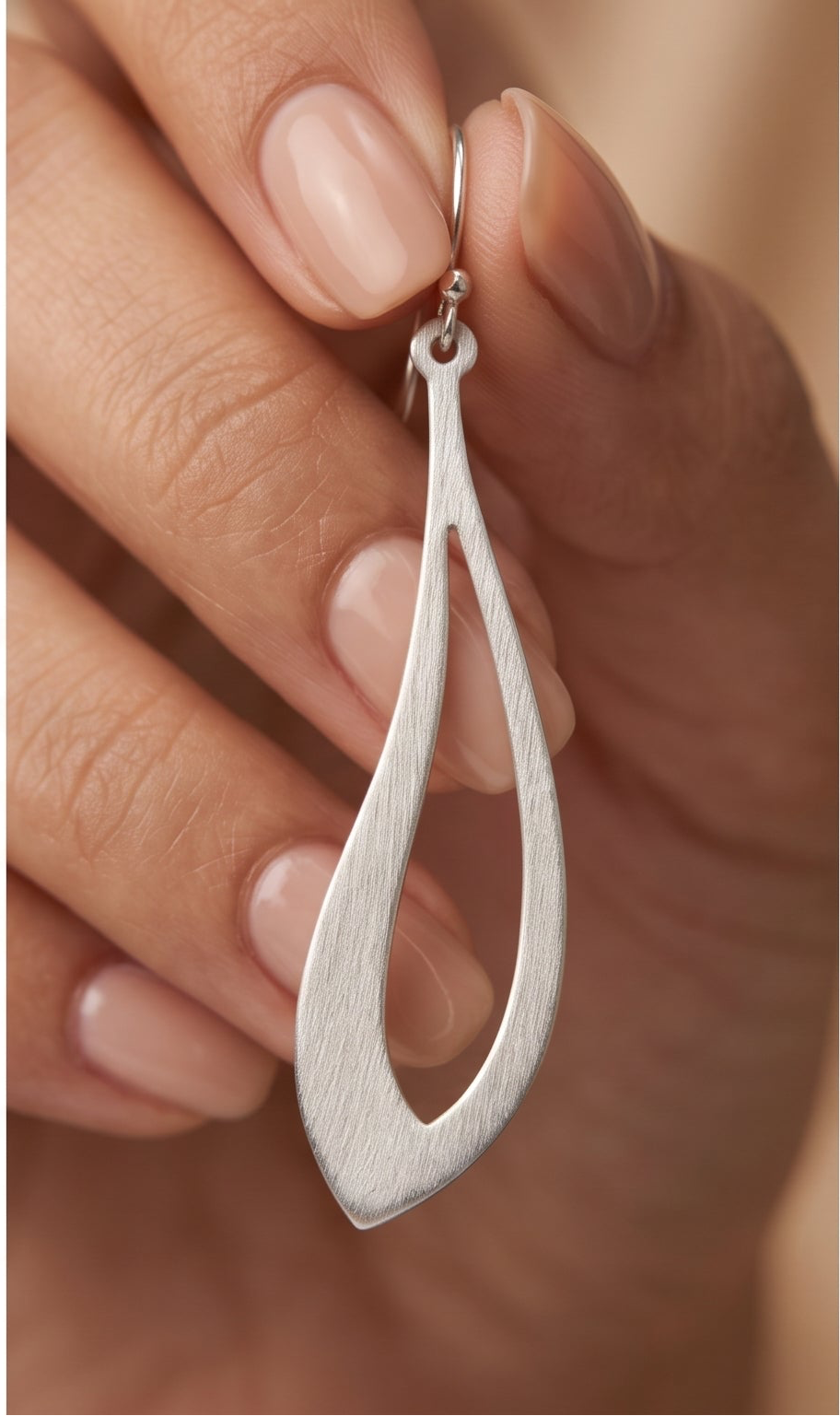 Minimalist Sterling Silver Teardrop Dangle Earrings | Handmade Modern Jewelry