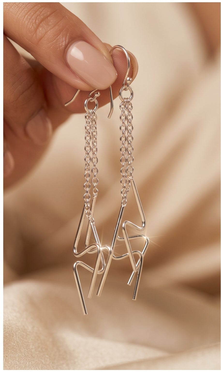 Abstract Geometric Chain Drop Earrings