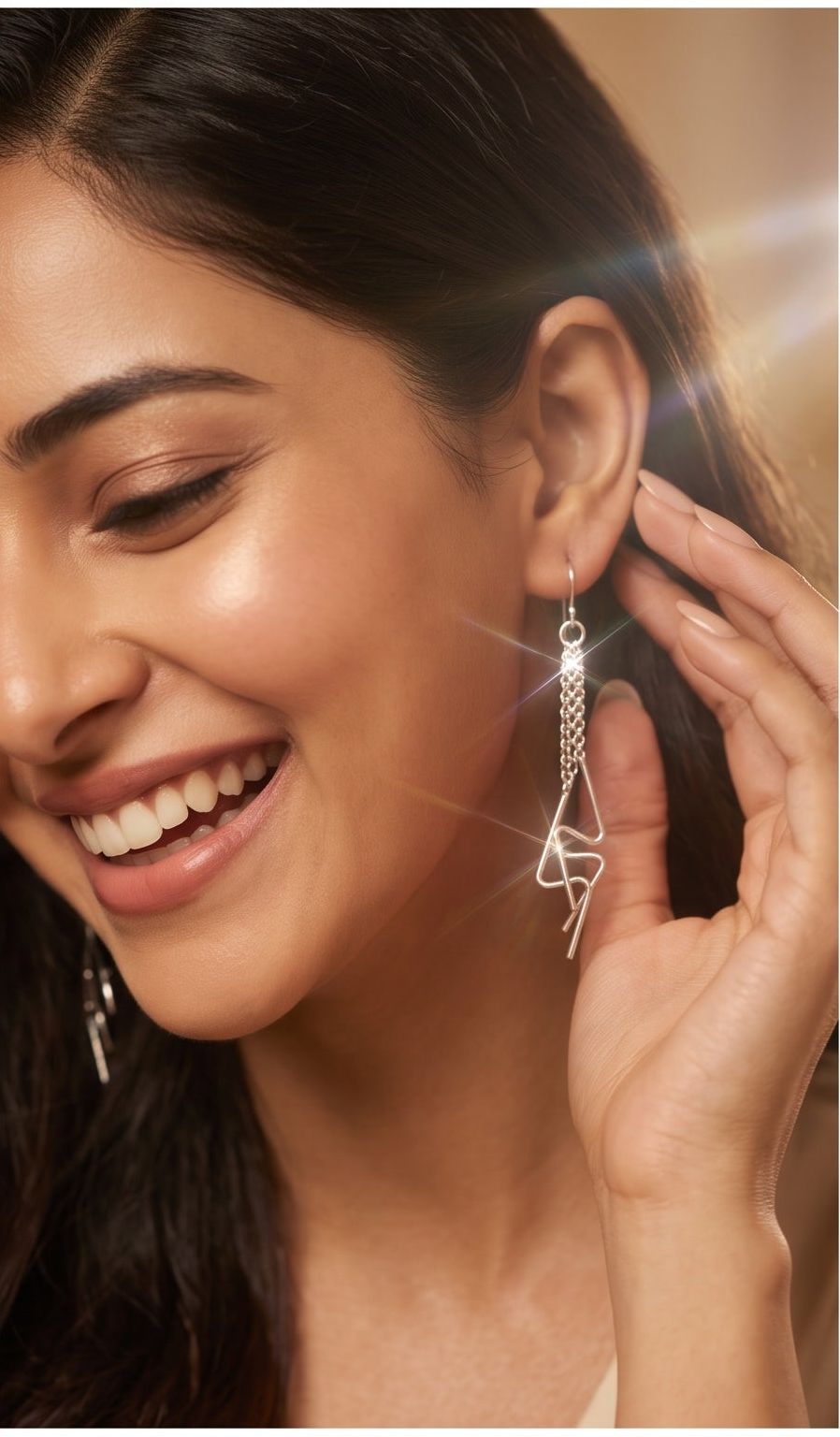 Abstract Geometric Chain Drop Earrings