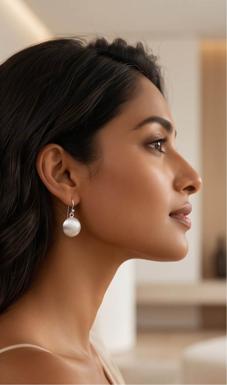 Handmade Sterling Silver Ball Earrings | Matte Finish Dangle Jewelry, with free gift