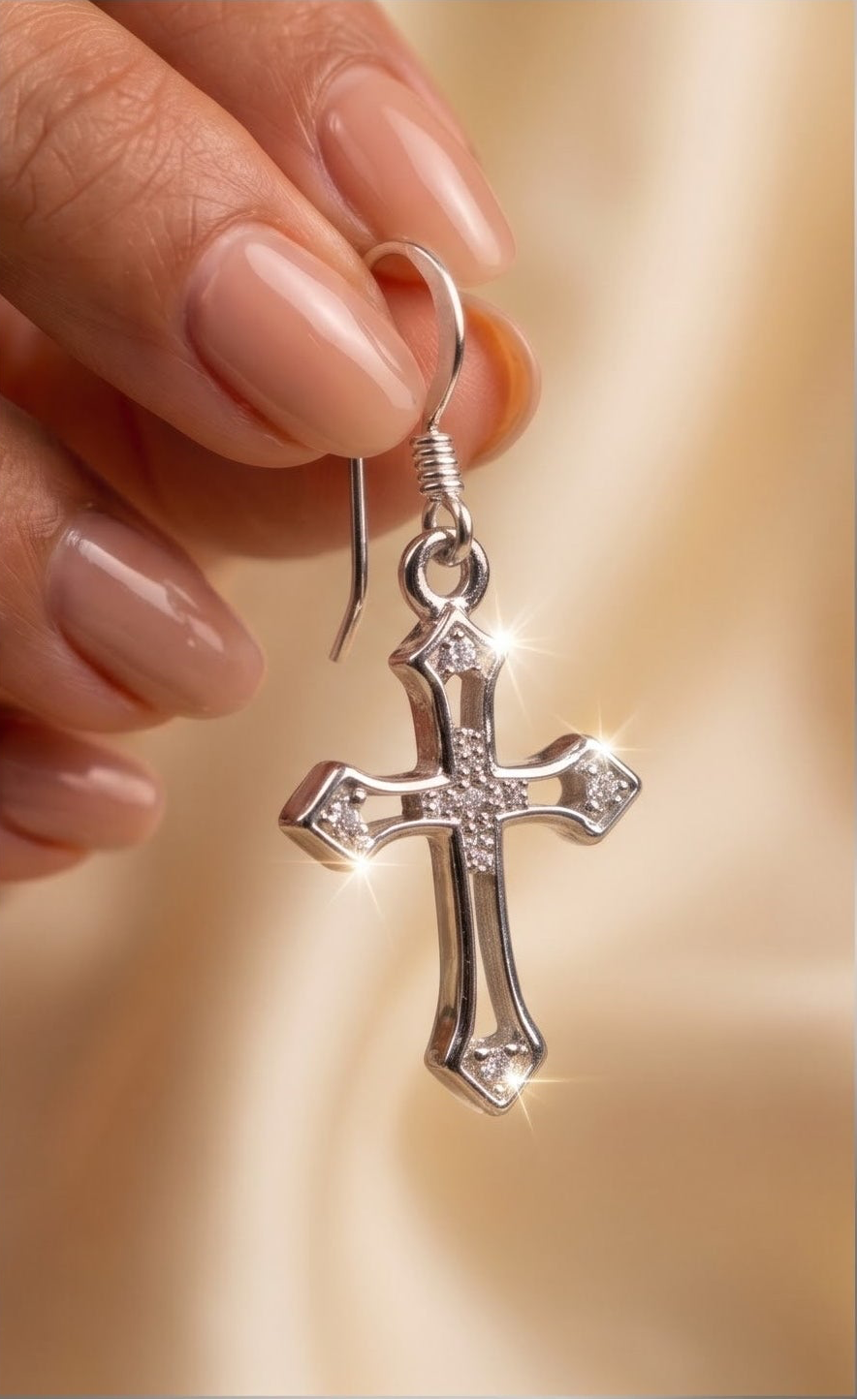 Dainty Cross Dangle Earrings