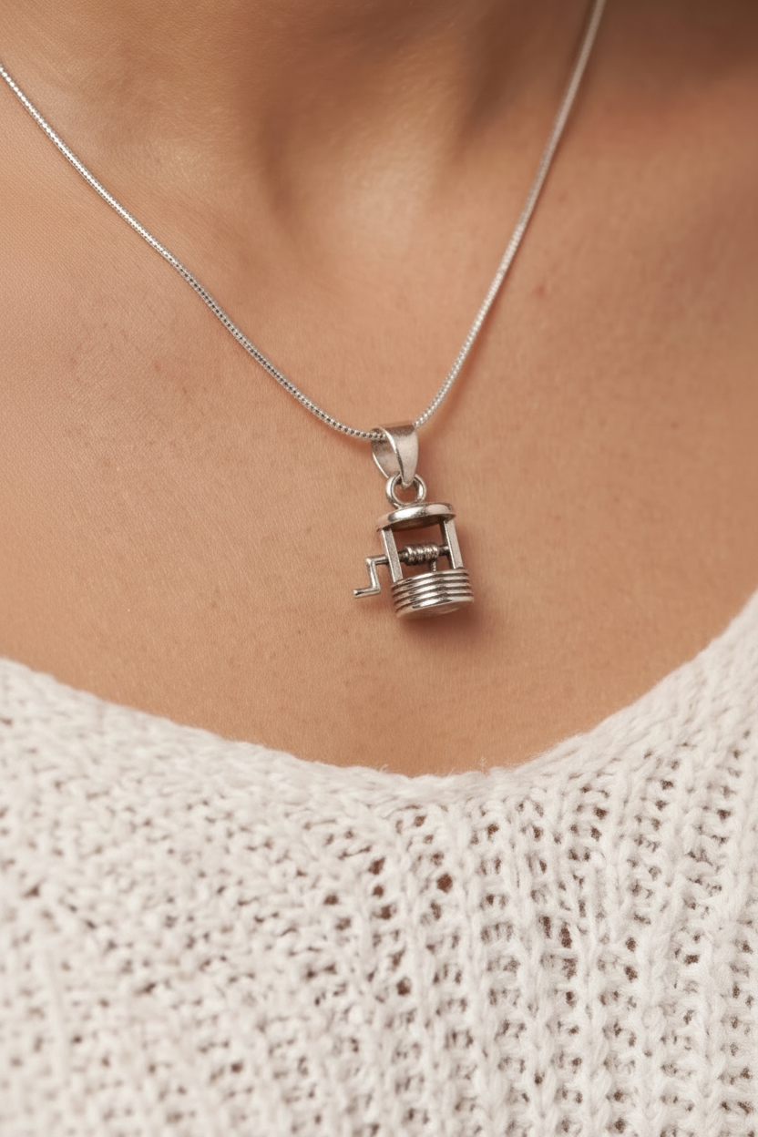 Sterling Silver Christmas Lantern Necklace | Minimalist Charm Pendant