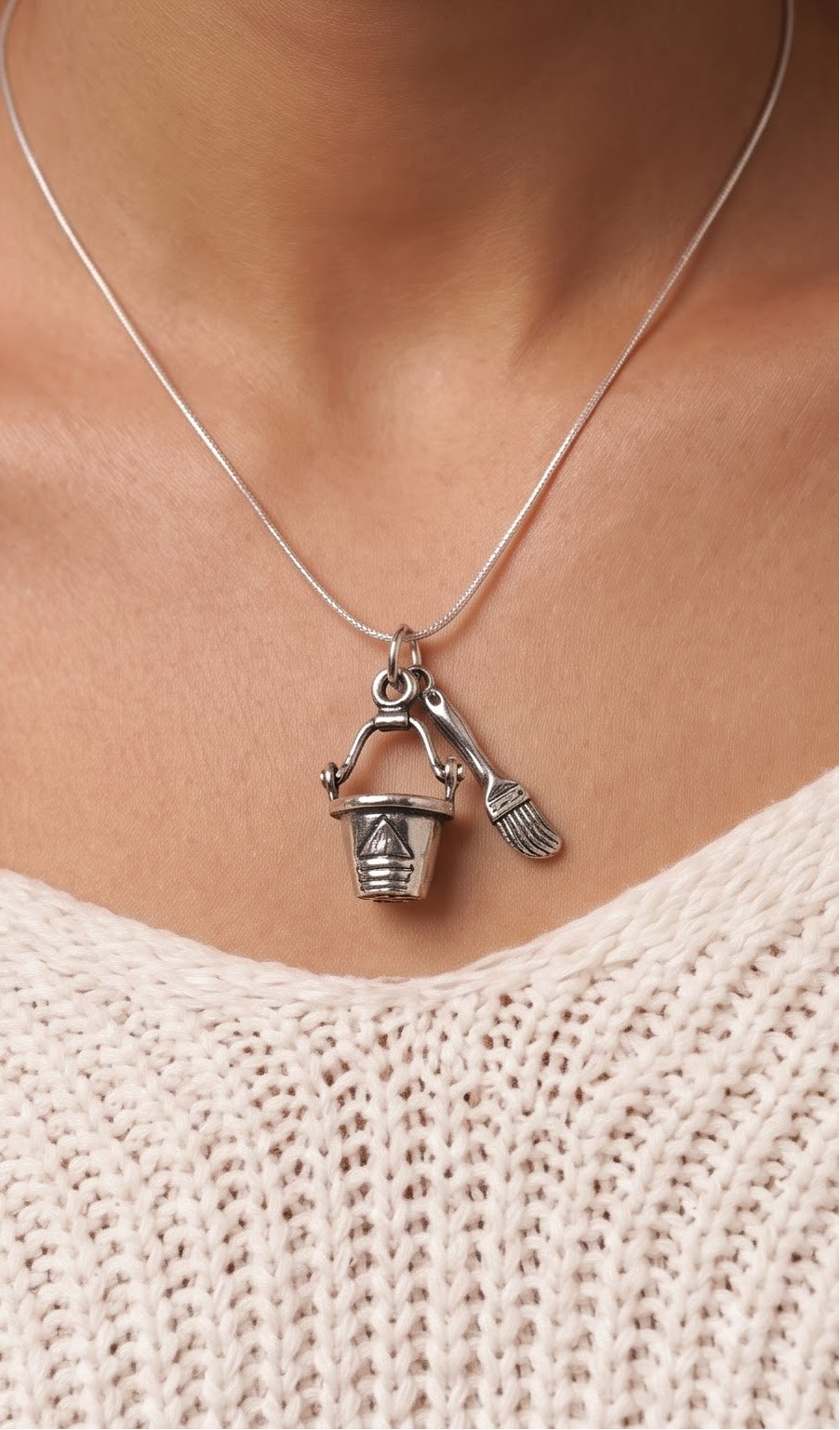 Sterling Silver Watering Can Necklace | Gardening Gift