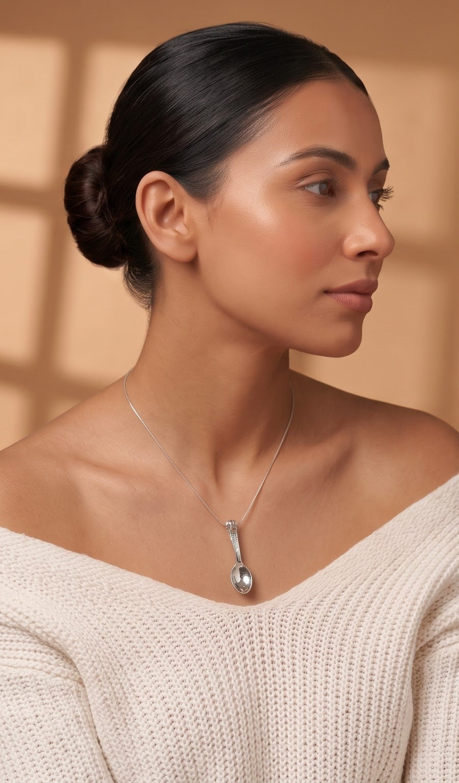 Sterling Silver Spoon Necklace & Earrings Set | Minimalist Jewelry