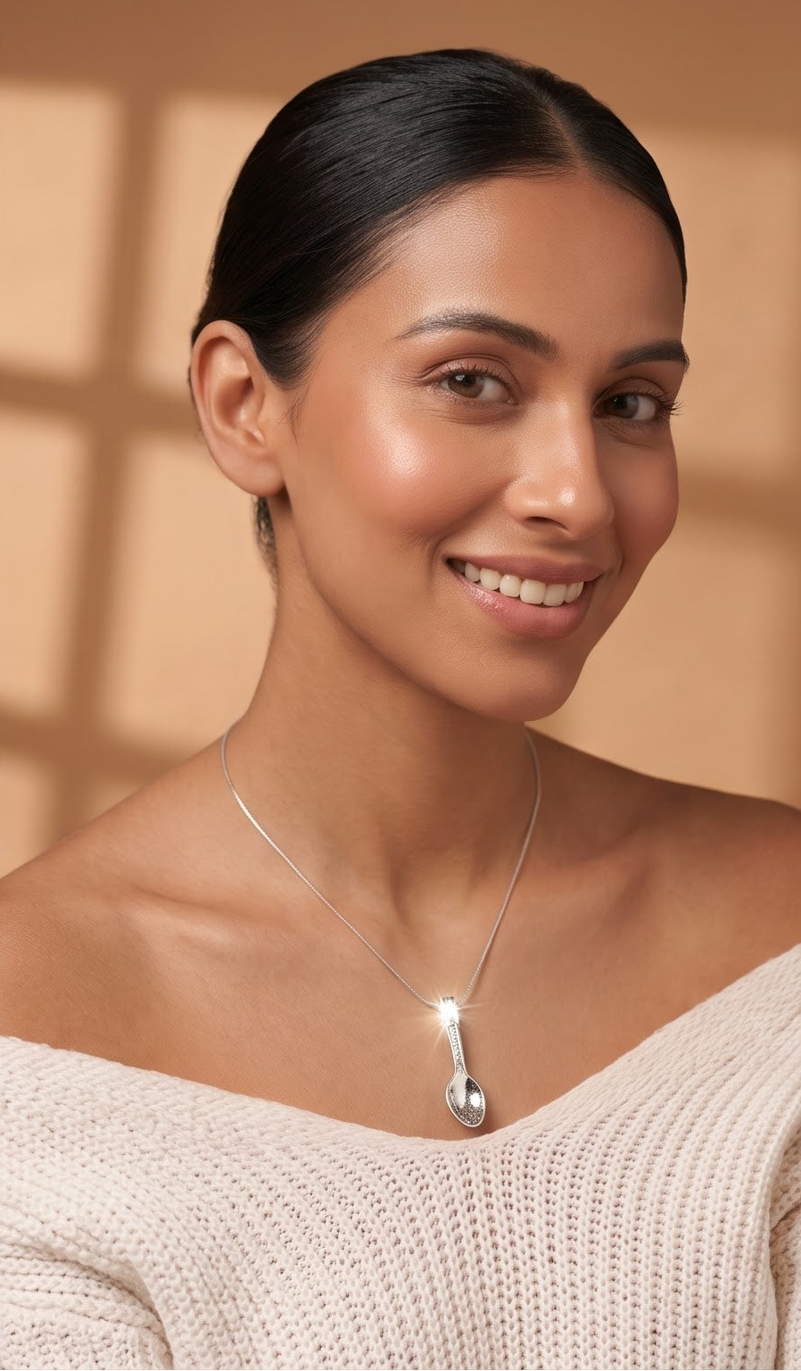 Sterling Silver Spoon Necklace & Earrings Set | Minimalist Jewelry