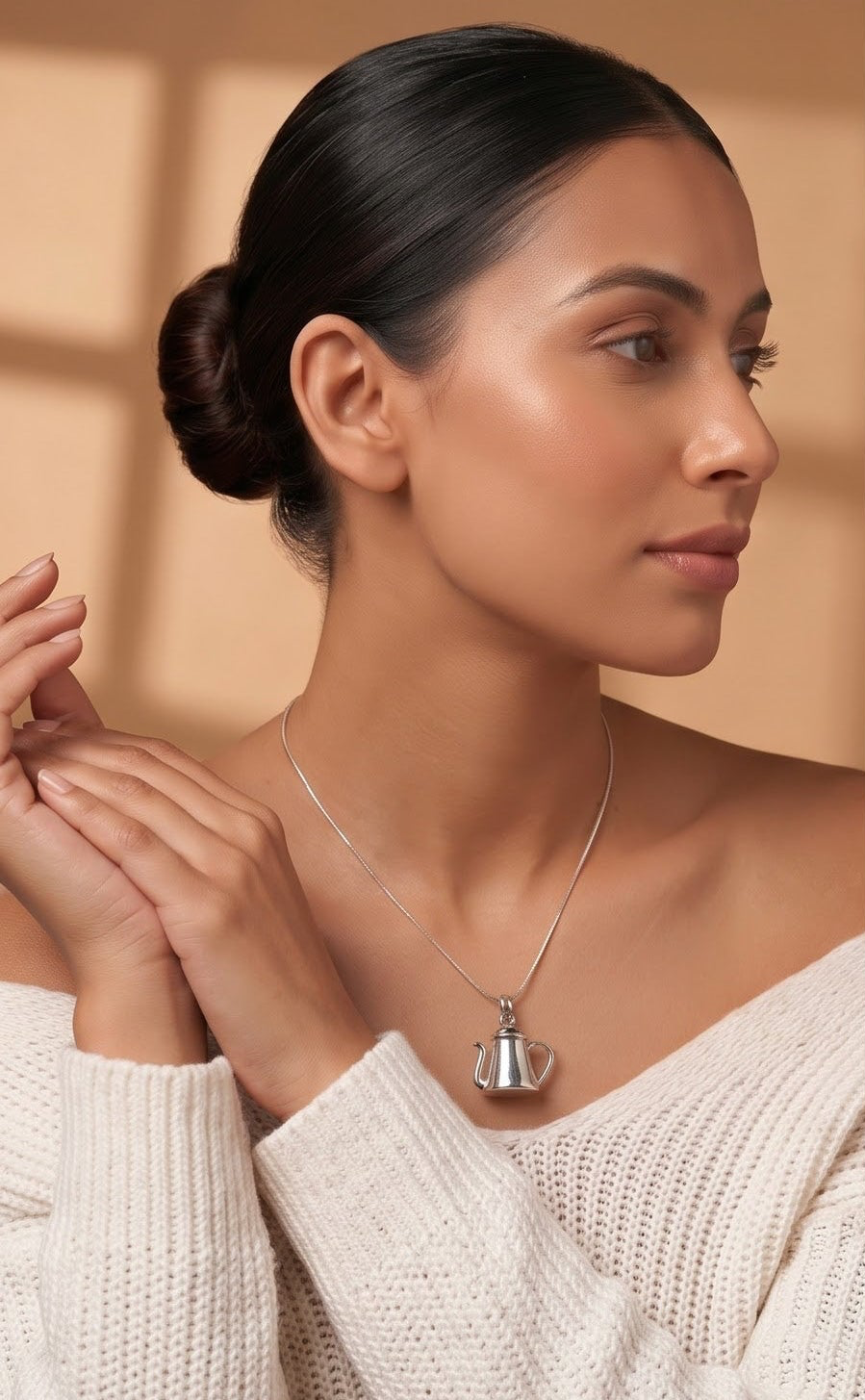 Sterling Silver Mini Teapot Necklace | Coffee Tea Lover Gift