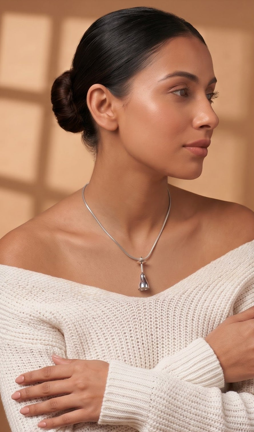 Sterling Silver Bell Pendant Necklace | Handmade Musical Charm