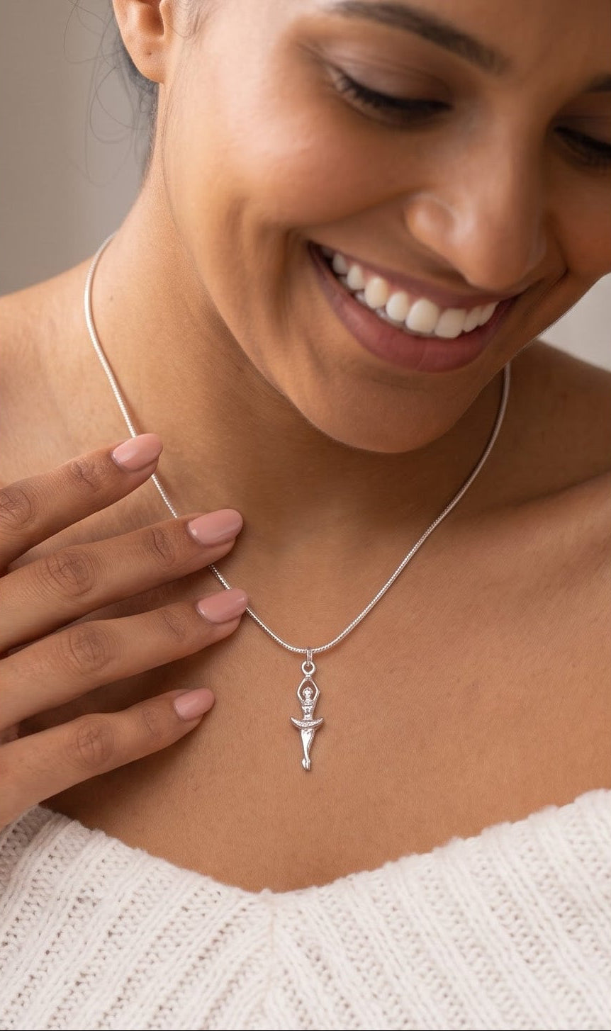 925 Sterling Silver Ballerina Pendant Necklace | Dancer Jewelry Gift | Ballet Lover Necklace | Elegant Dance Pendant |Christmas Gift for Her