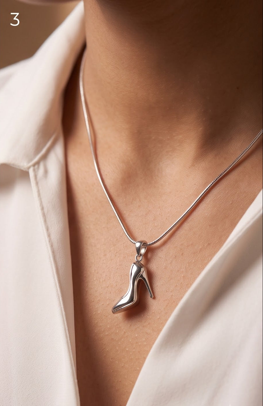 Sterling Silver Ice Skate Pendant Necklace | Winter Sports Gift