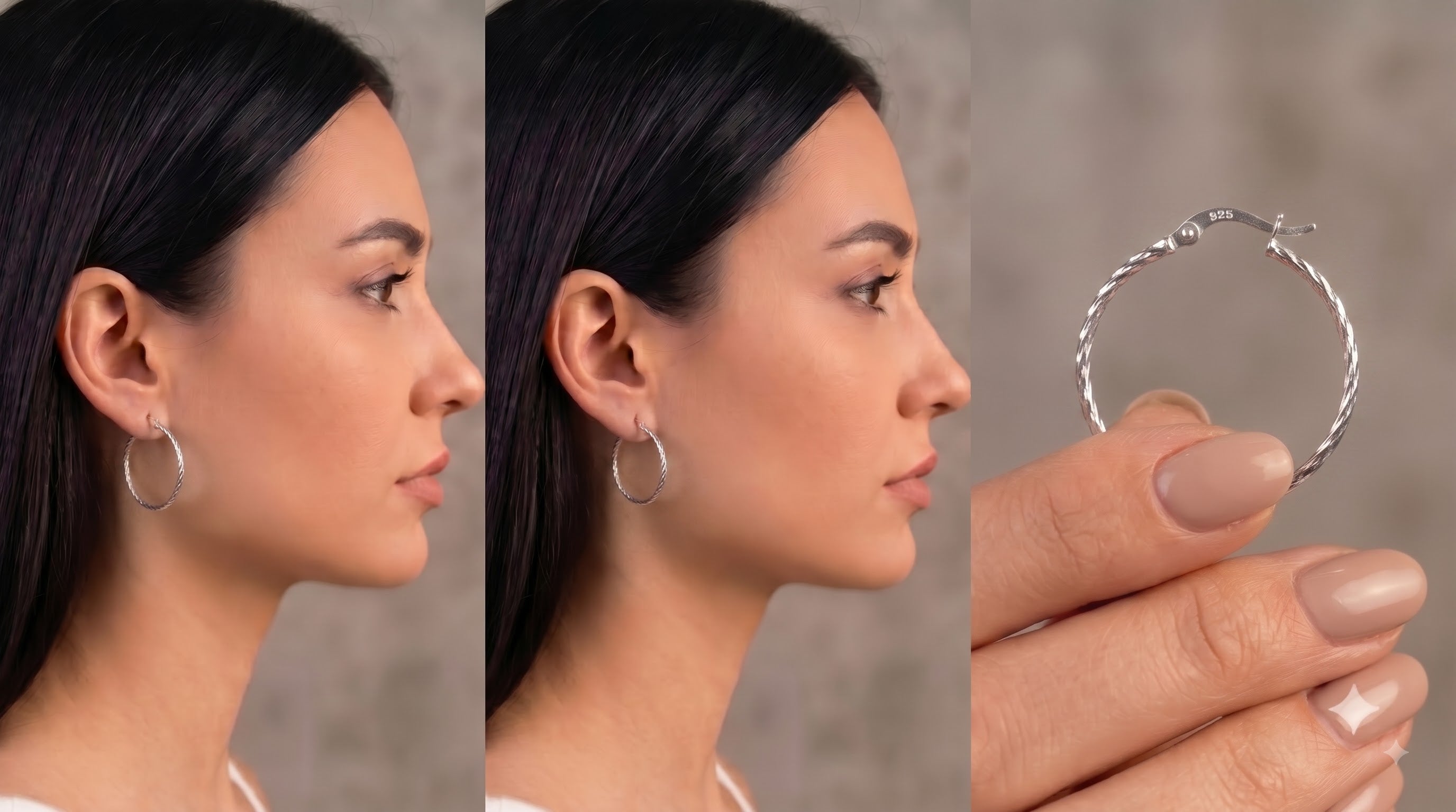 925 Sterling Silver Twisted Hoop Earrings | Minimalist Lightweight Everyday Hoops