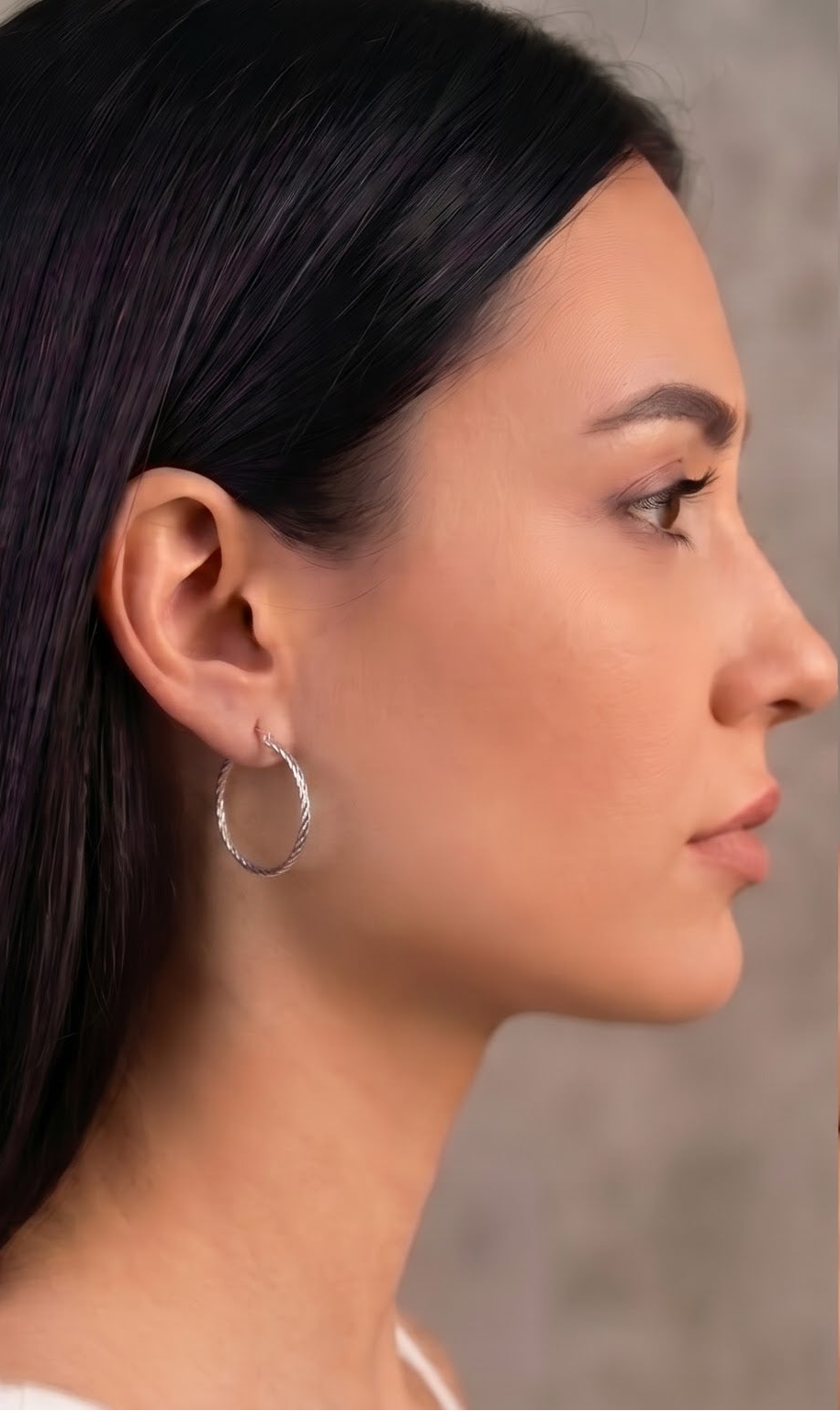 925 Sterling Silver Twisted Hoop Earrings | Minimalist Lightweight Everyday Hoops