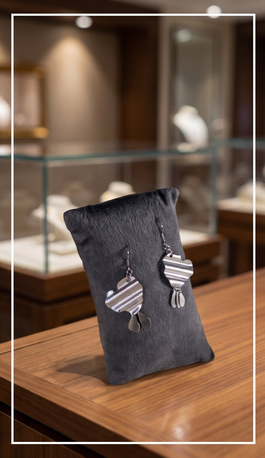 Butterfly Geometric Drop Earrings – Handmade Boho Dangle Jewelry, Lightweight Silver Statement Earrings for Women