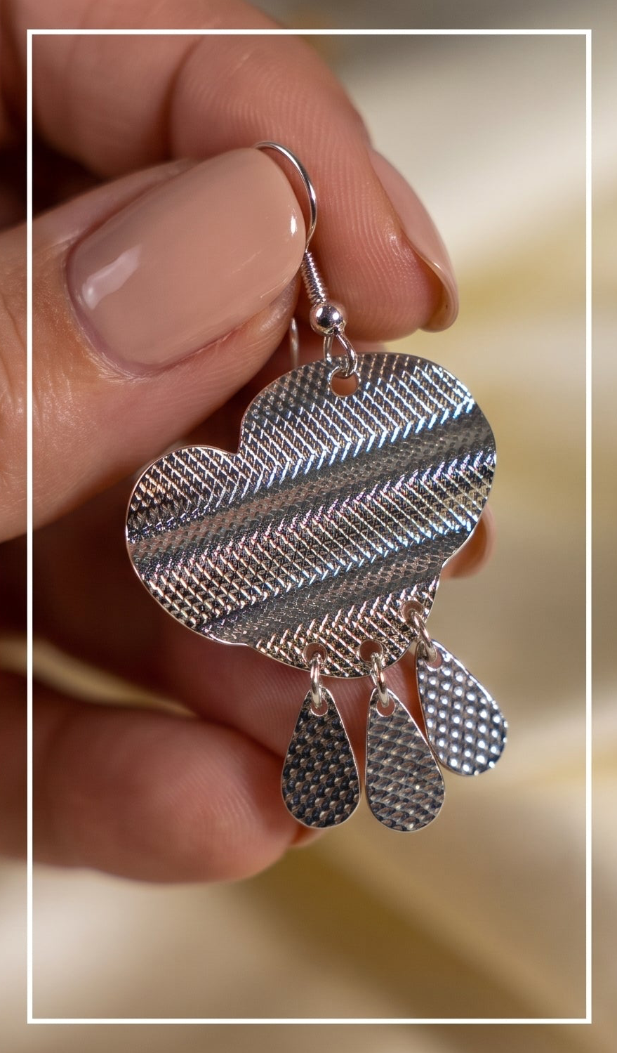 Butterfly Geometric Drop Earrings – Handmade Boho Dangle Jewelry, Lightweight Silver Statement Earrings for Women
