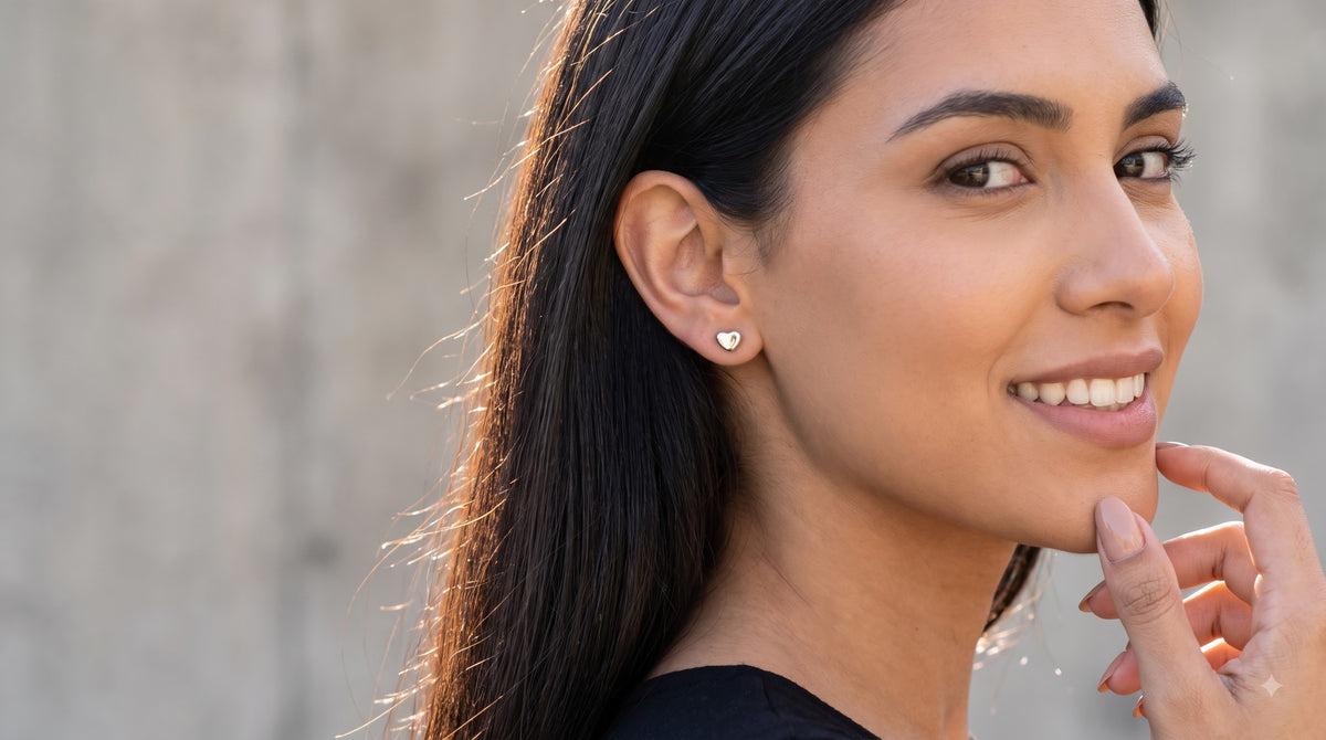 925 Sterling Silver Heart Stud Earrings – Minimalist Dainty Love Design