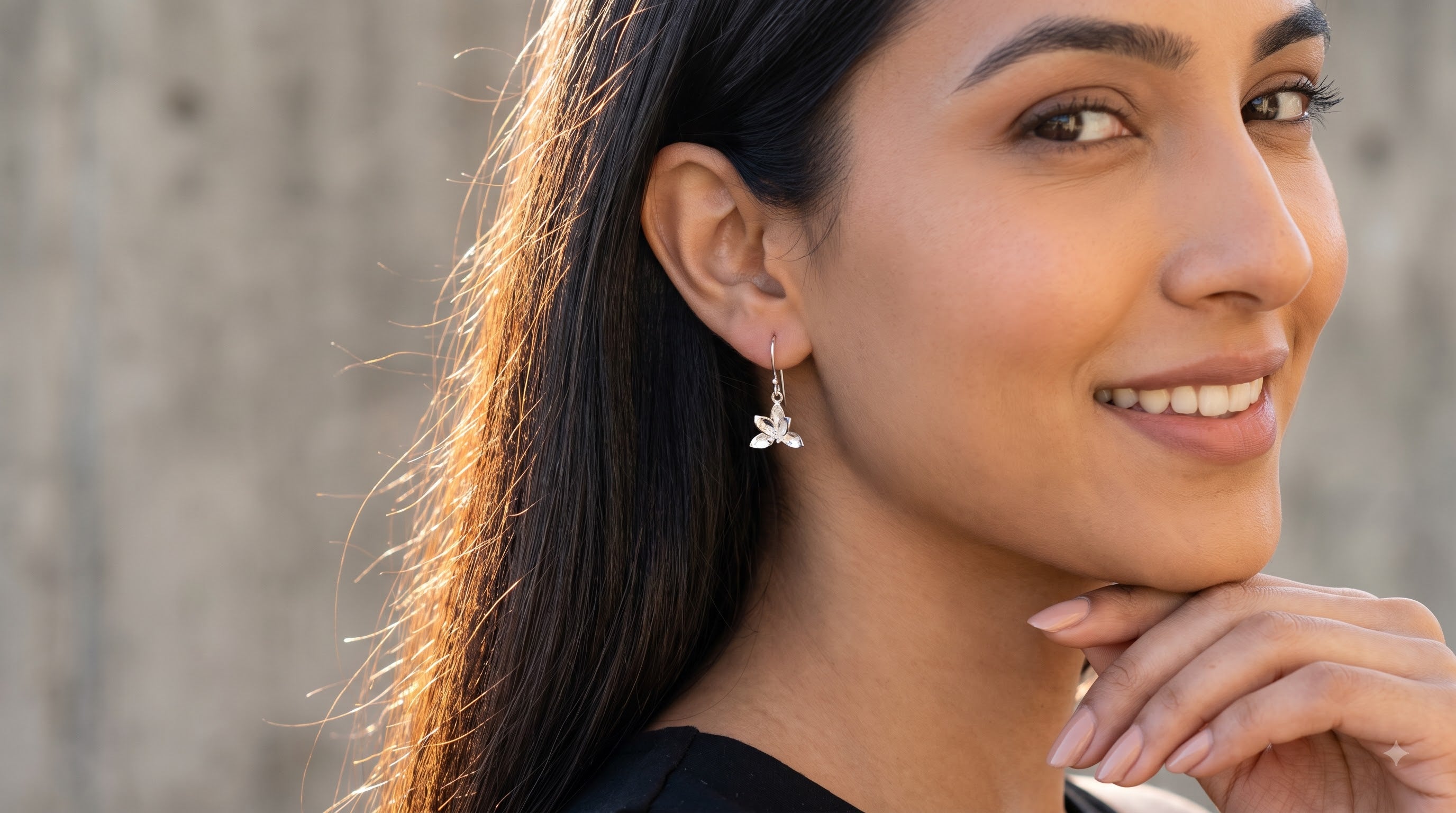 Sterling Silver Floral Drop Earrings, Nature Inspired Dainty Jewelry, Bridesmaid Gift