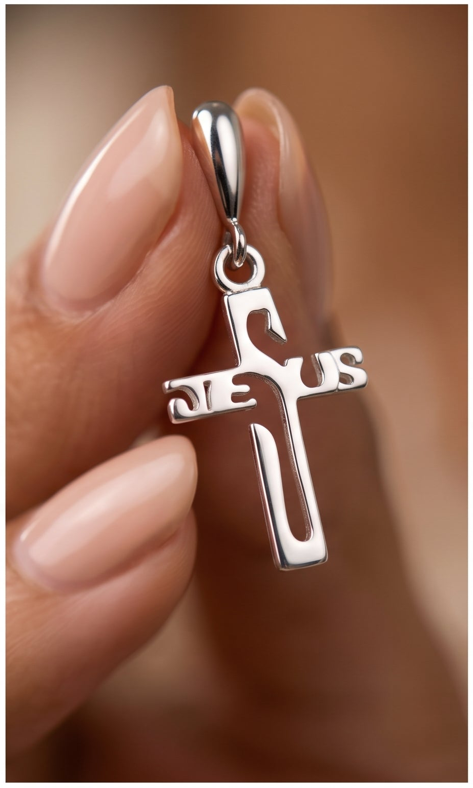 Sterling Silver Jesus Cross Dangle Earrings – Minimalist Faith Jewelry