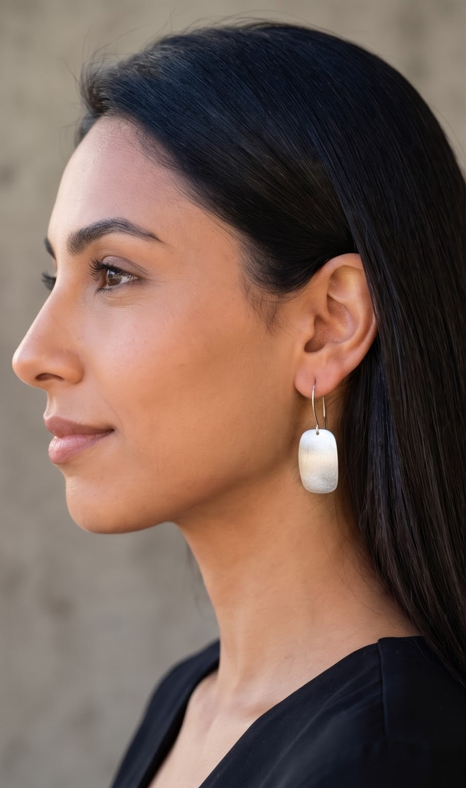 Handmade Silver Rectangle Earrings