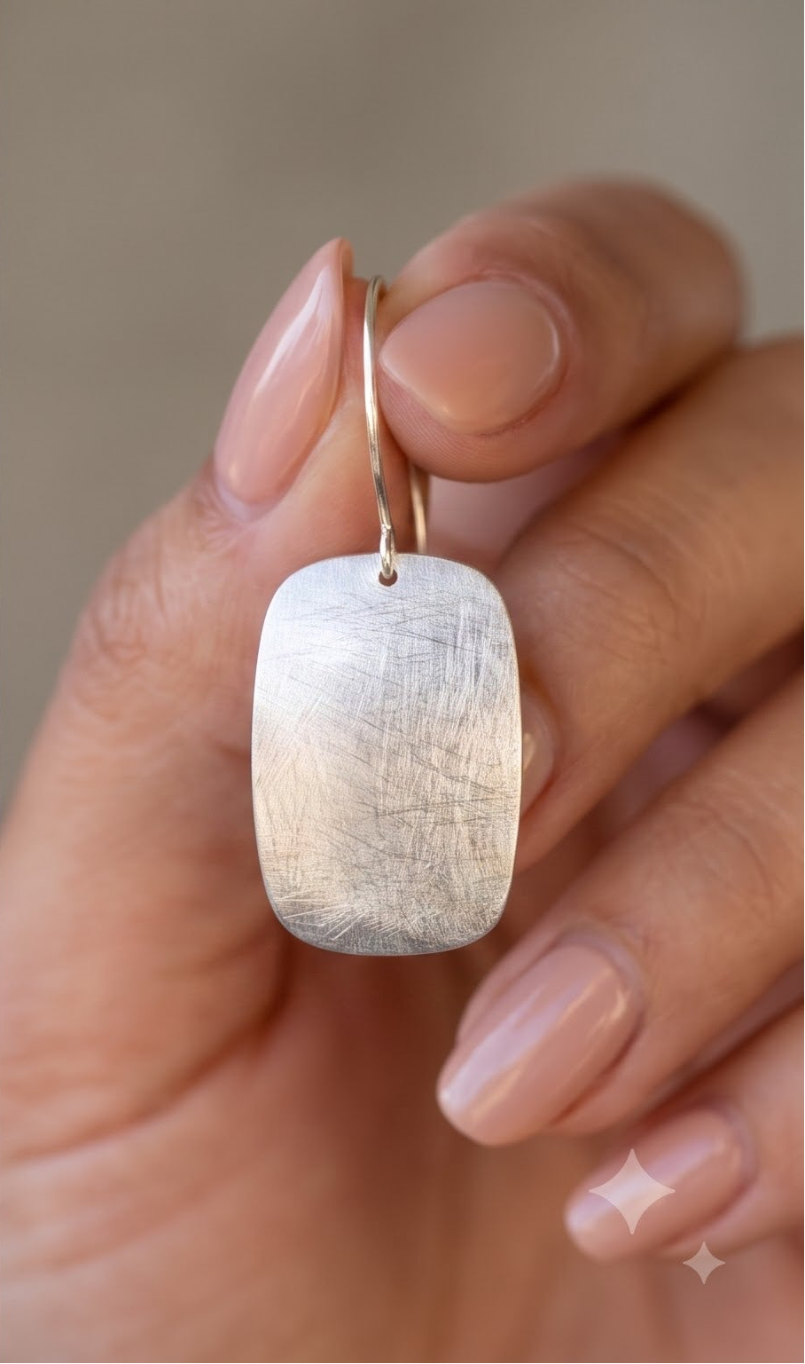 Handmade Silver Rectangle Earrings