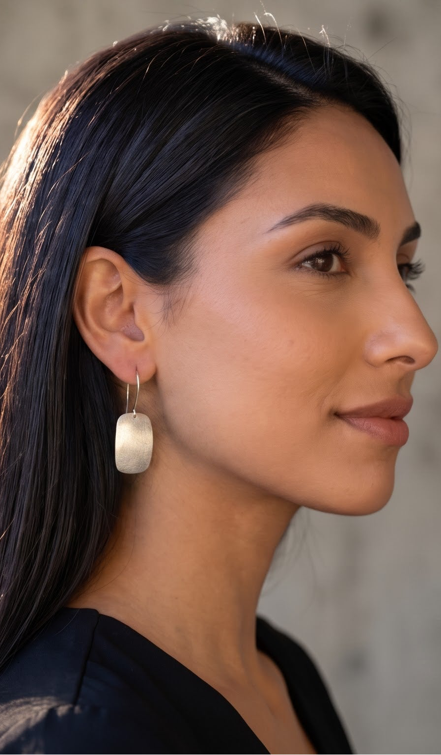 Handmade Silver Rectangle Earrings
