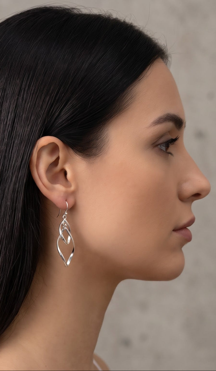 Handmade Silver Twist Dangle Earrings
