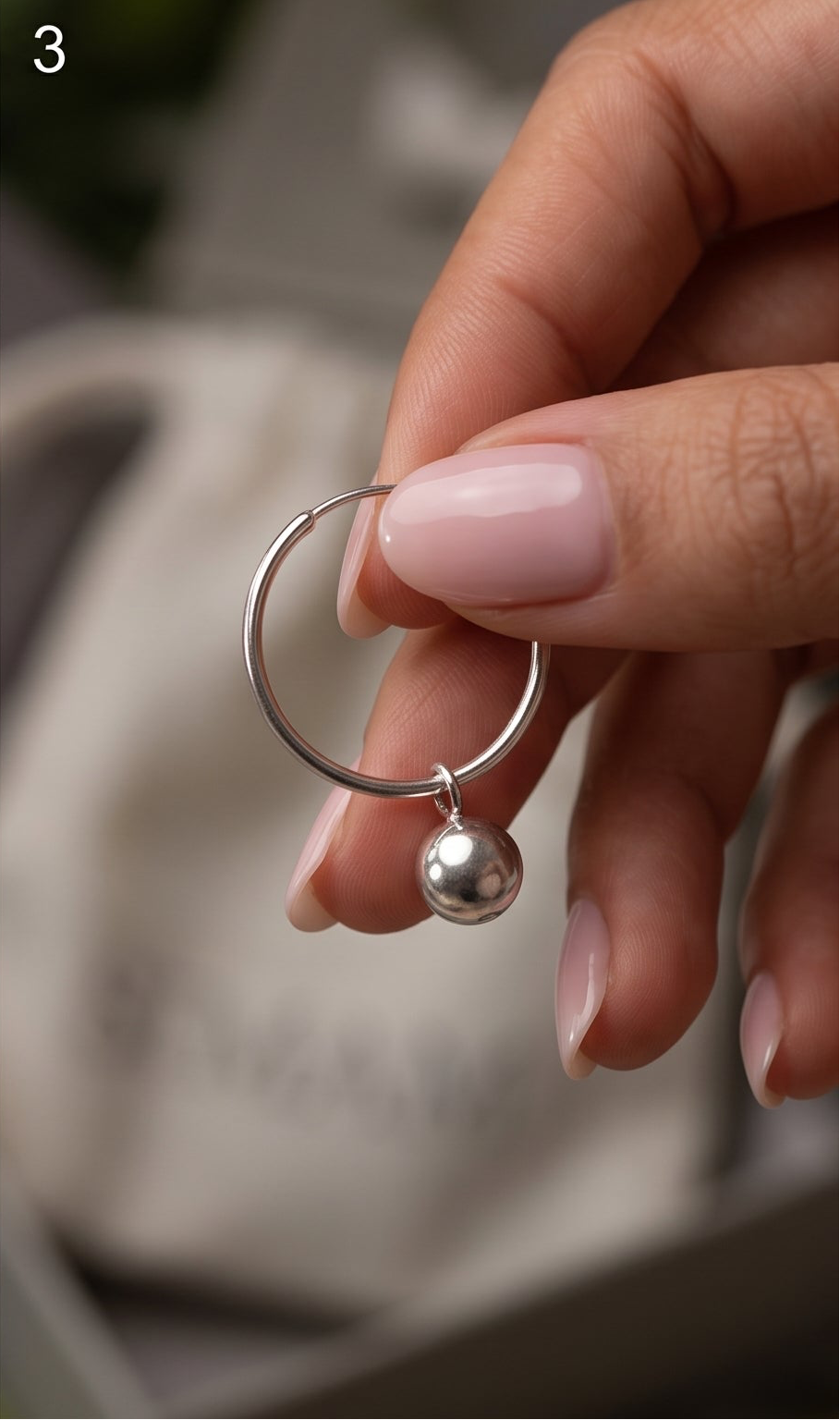 925 Sterling Silver Hoop Earrings, Silver Ball Hoop Earrings, Minimalist Earrings, Everyday Jewelry, Gift for Her