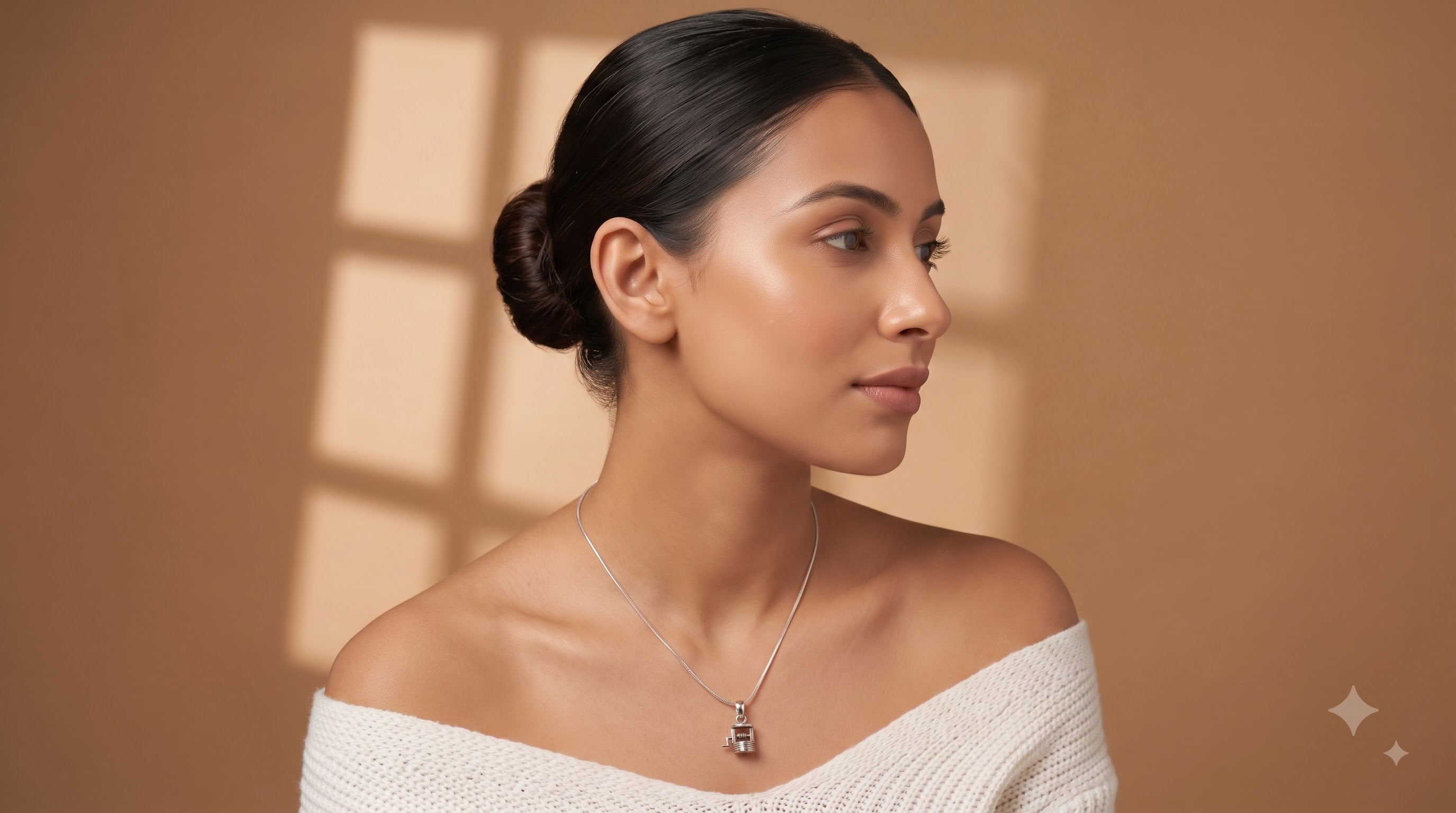 Sterling Silver Christmas Lantern Necklace | Minimalist Charm Pendant