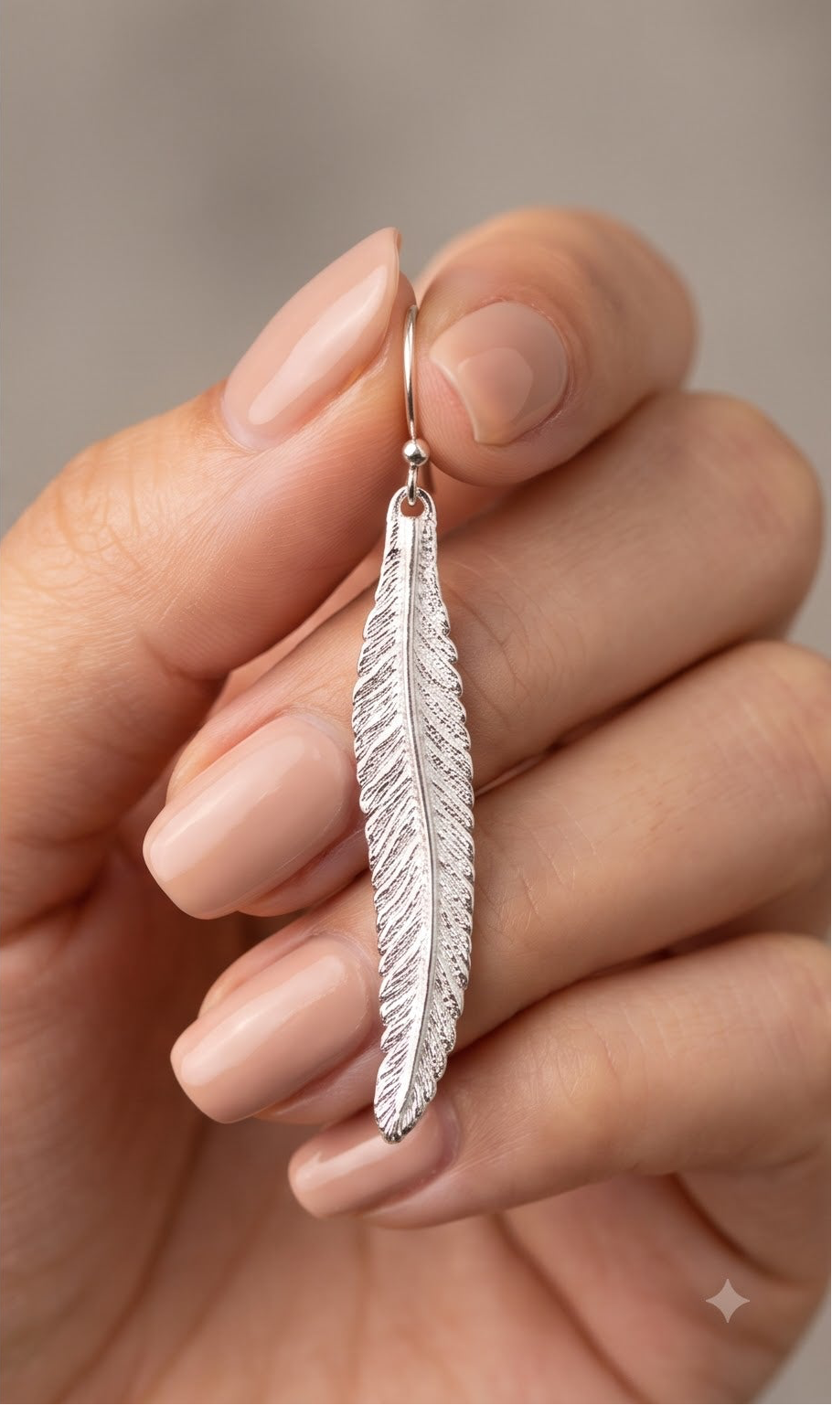 Handmade Silver Feather Earrings, Sterling Silver Dangle Earrings, Boho Gift for Her, Nature Inspired Jewelry, Birthday Gift