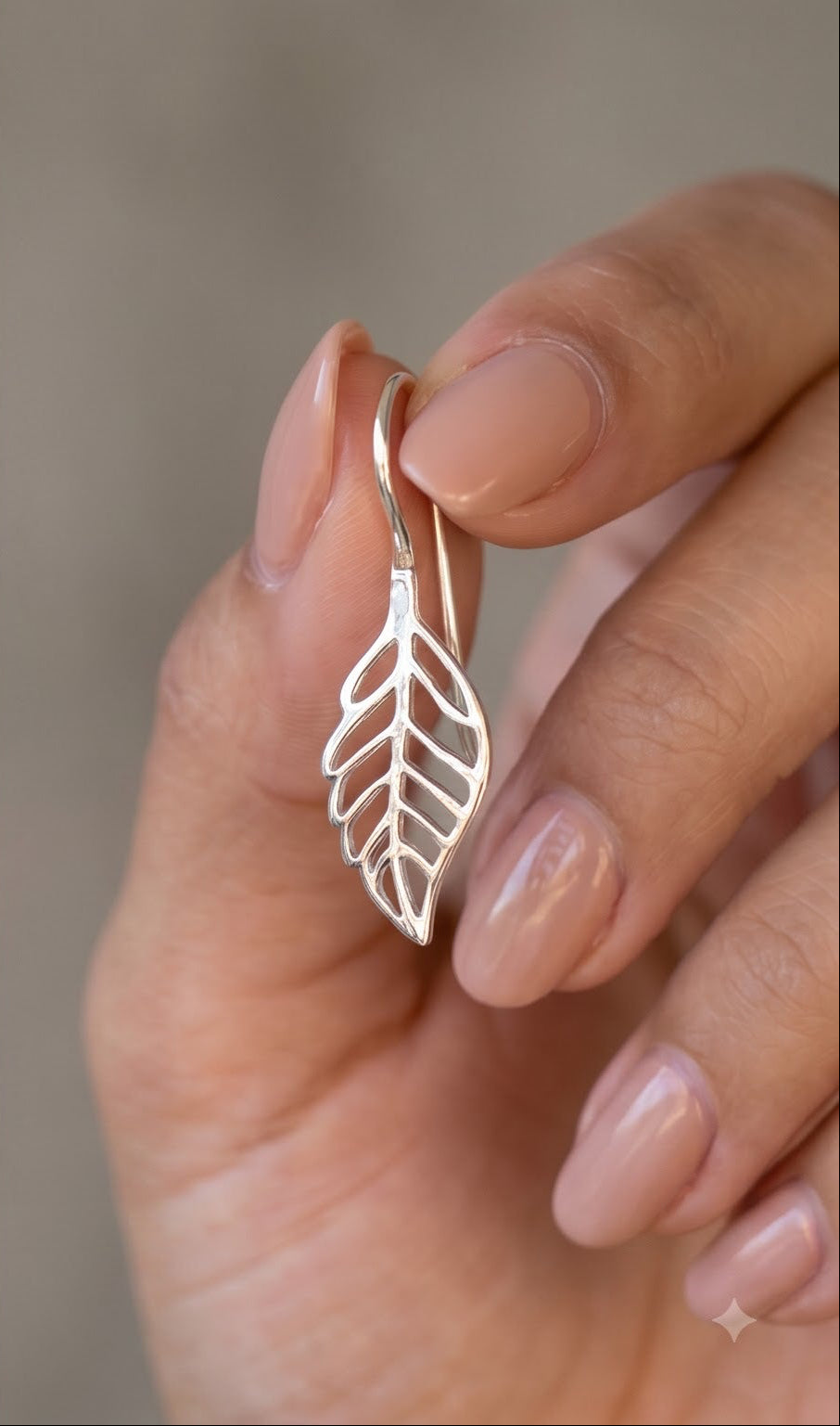 Handmade Silver Leaf Earrings, Sterling Silver Nature Earrings, Botanical Gift for Her, Minimalist Dangle Earrings, Birthday Gift