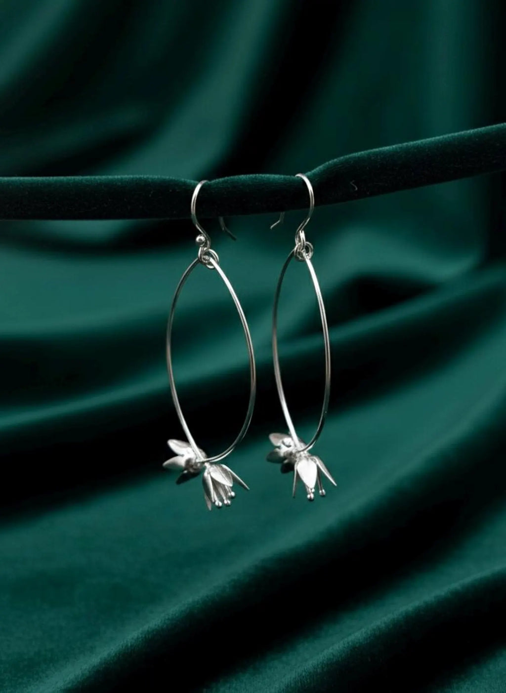 Sterling Silver Lotus Drop Earrings