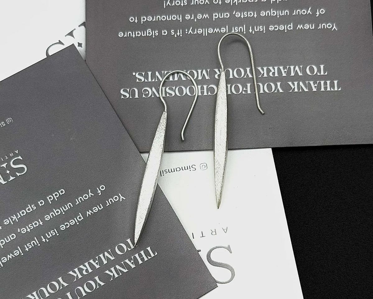 Sterling Silver Marquise Drop Earrings