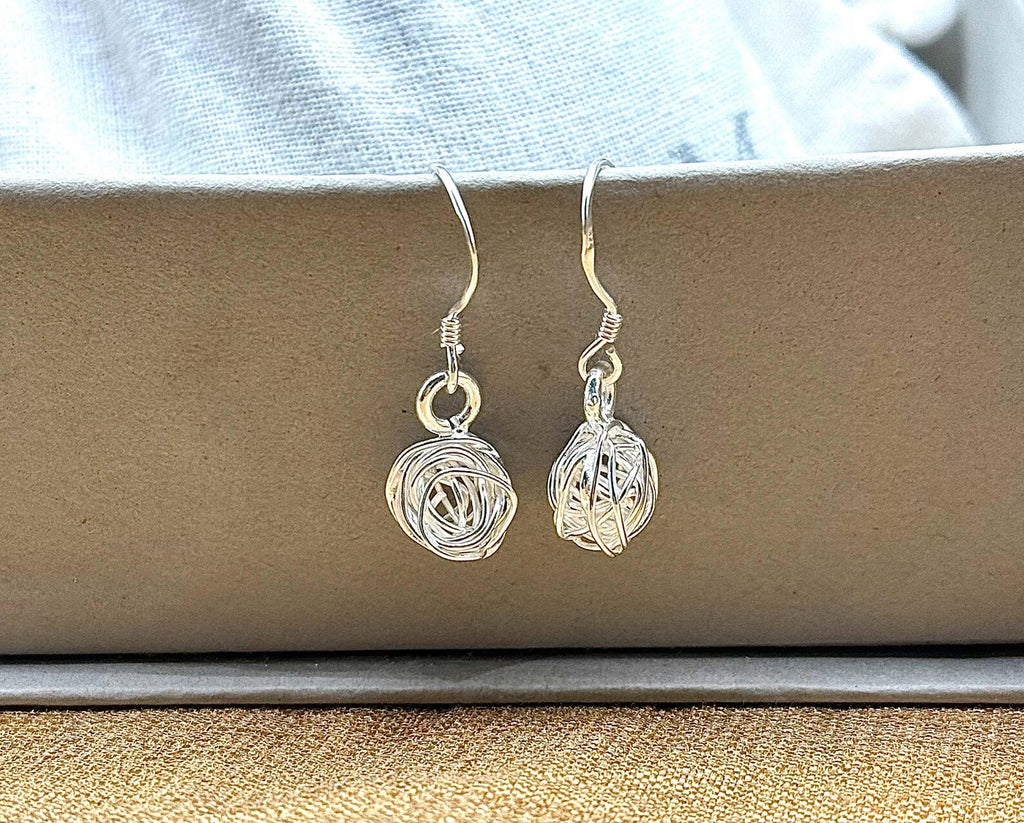 Sterling Silver 14K Gold Plated Dangle Earrings, Floral Rose Jewelry, Minimalist Design