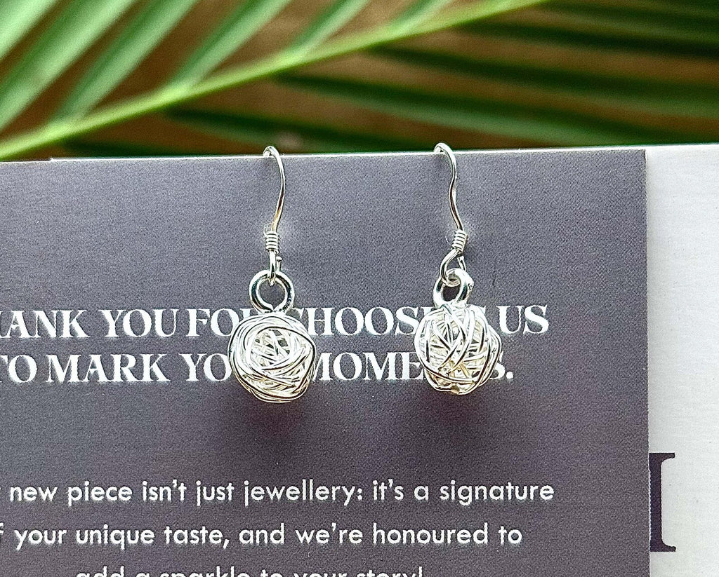 Sterling Silver 14K Gold Plated Dangle Earrings, Floral Rose Jewelry, Minimalist Design