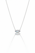 Sterling Silver Moonstone Necklace | Marquise Pendant, Dainty Jewelry