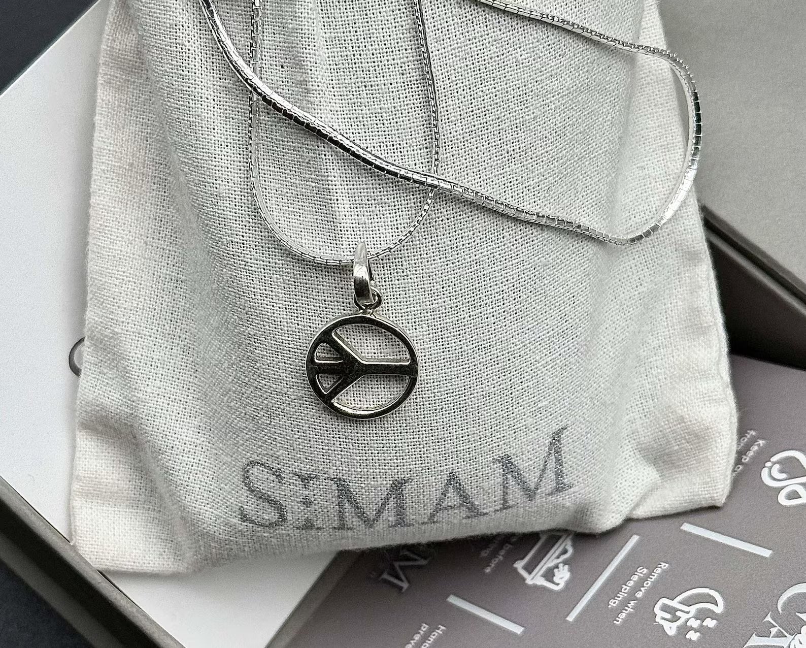 Sterling Silver Peace Sign Jewelry Set | Boho Minimalist Necklace & Earrings