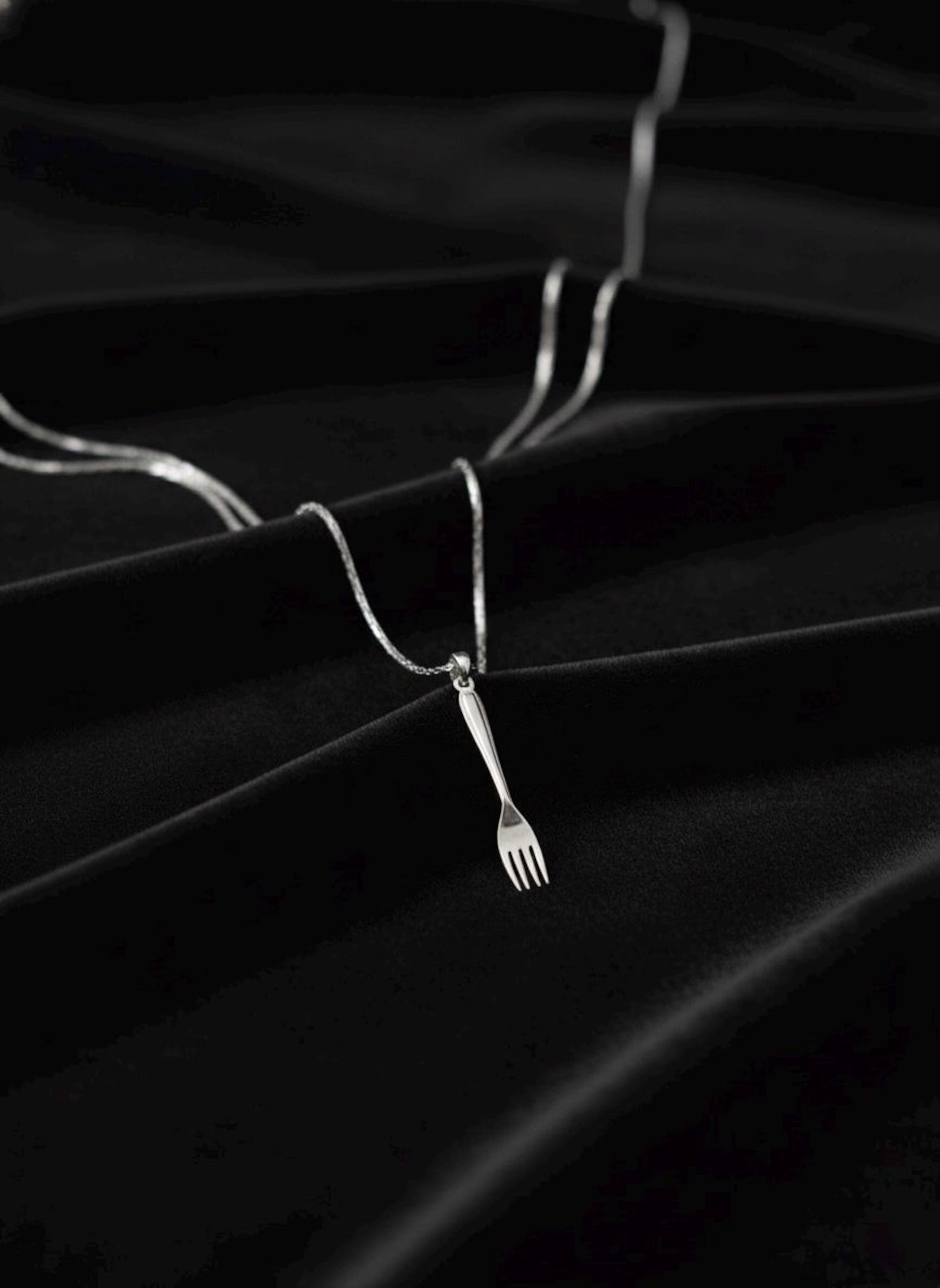 Sterling Silver Fork Jewelry Set | Quirky Dangle Earrings & Pendant