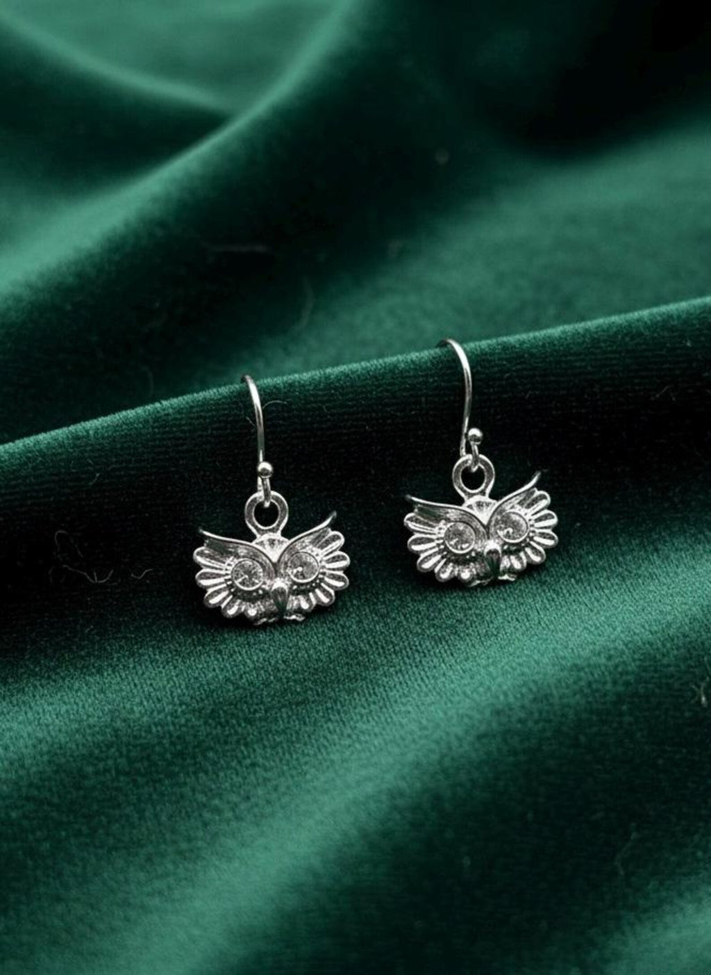 Sterling Silver Owl Dangle Earrings