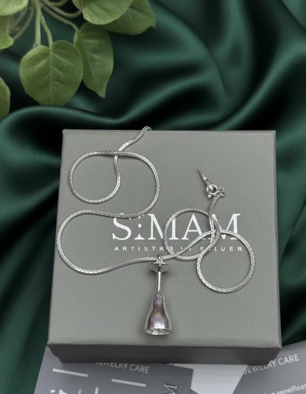 Sterling Silver Bell Pendant Necklace | Handmade Musical Charm