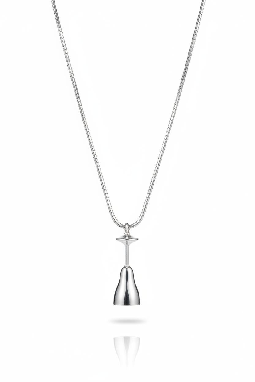 Sterling Silver Bell Pendant Necklace | Handmade Musical Charm