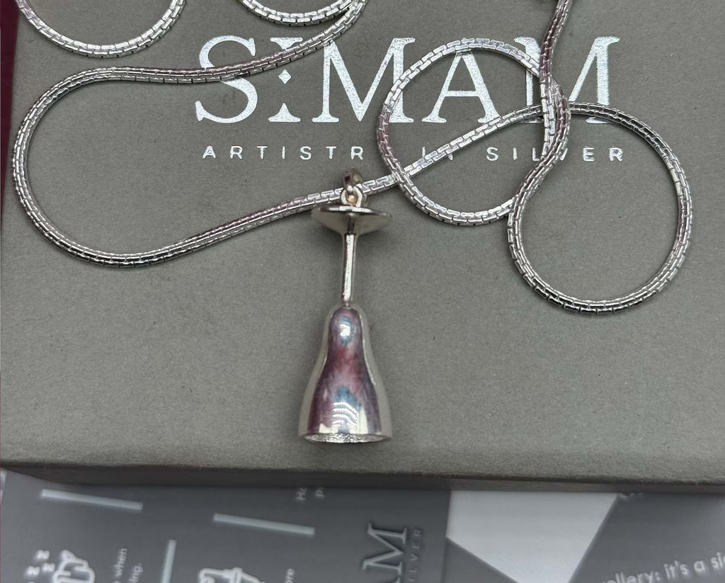 Sterling Silver Bell Pendant Necklace | Handmade Musical Charm